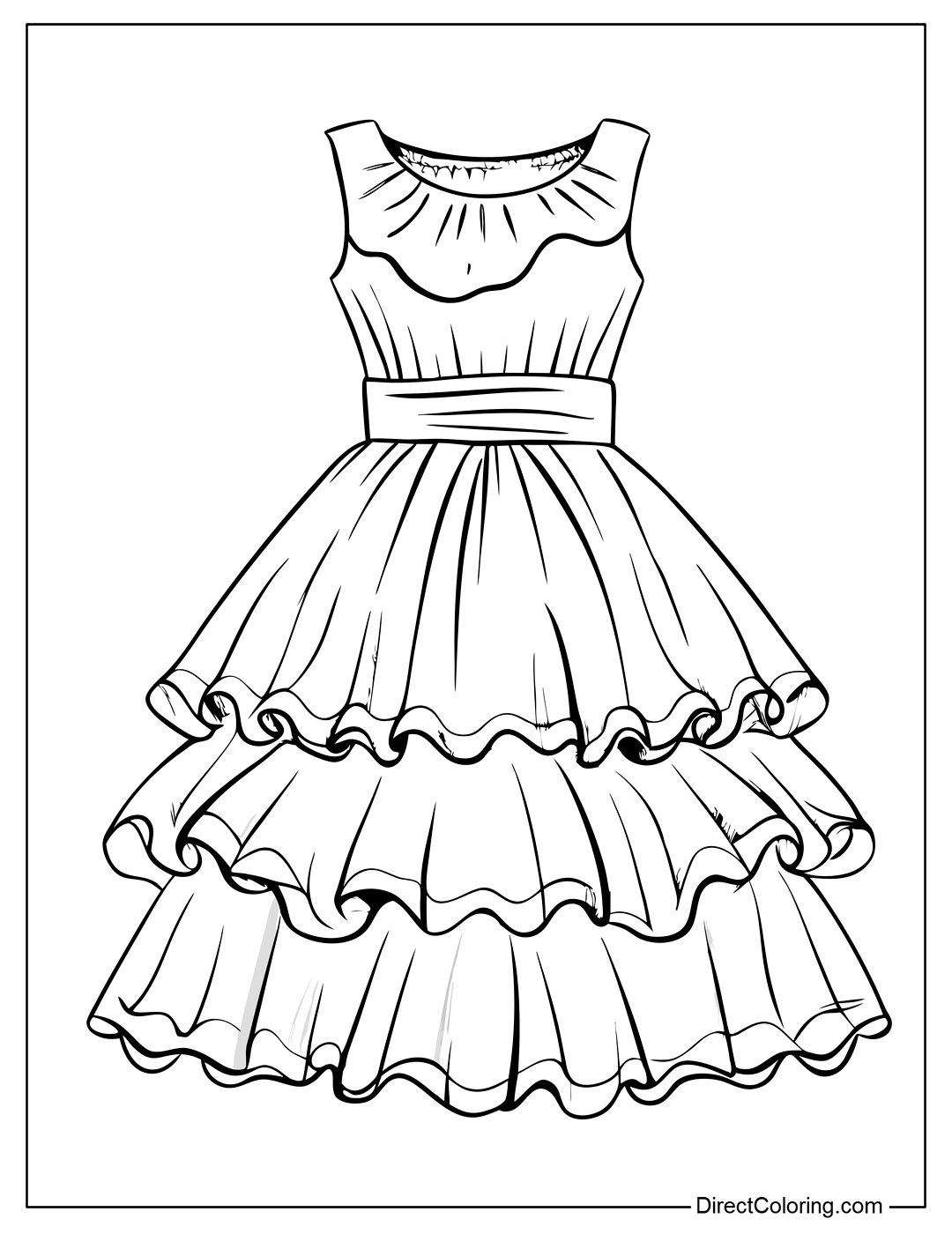 Beautiful Pleated Dress Coloring